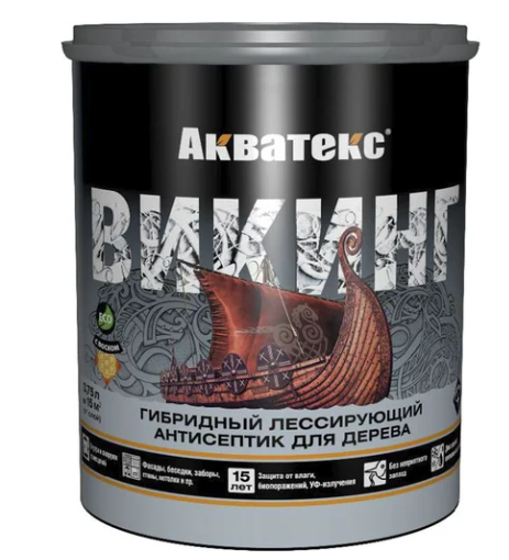 Акватекс ВИКИНГ 0,75л/6 бесцвет гибридный лессирующий антисептик д/дерева New
