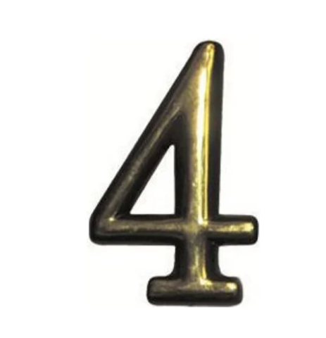 Номер дверной "4" пластик РВ (золото) MARLOK