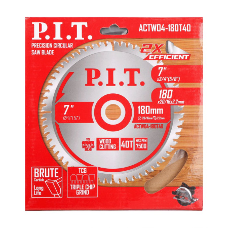 Диск пильный 180*20/16*1,4мм 40Т чистый рез PIT
