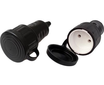 Разъем штепсельный с заглушкой каучук 2Р 1*16А 220-240В IP44 Р16-389