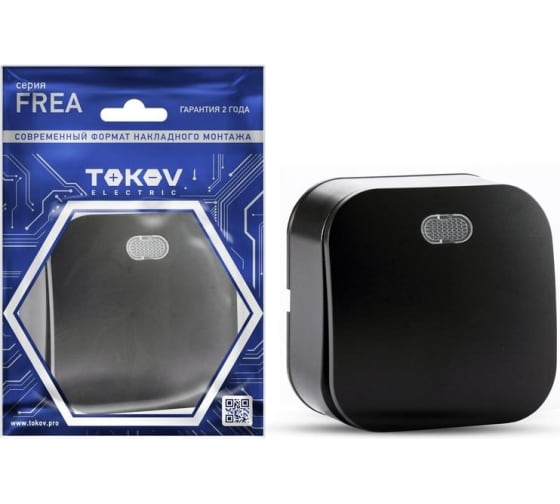 Выключатель 1-кл ОП АБС-пластик карбон Frea 10A IP20 250B с индикацией TOKOV ELECTRIC TKE-FR-V11-C14
