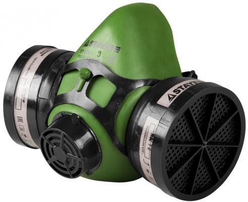 Полумаска фильтрующая STAYER HF-6000 противогазовая, в комплекте с фильтрами А1