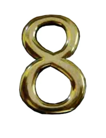 Номер дверной "8" пластик РВ (золото) MARLOK