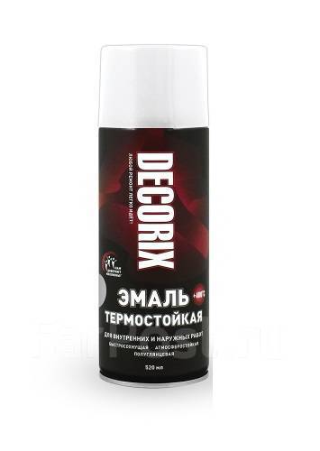 DECORIX эмаль аэрозольная термостойкая+400 белый