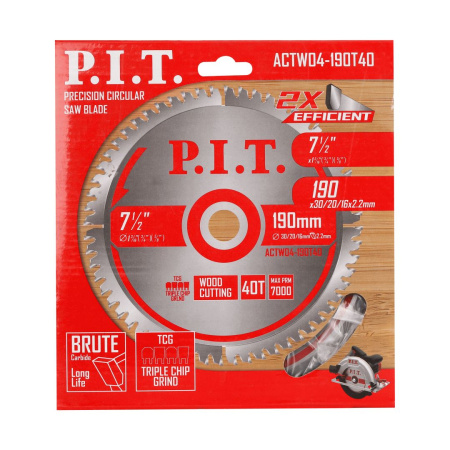 Диск пильный 190*30/20/16*2мм 40Т чистый рез PIT
