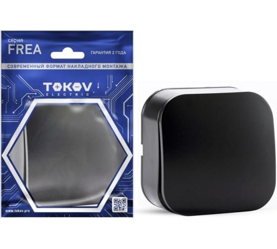 Выключатель 1-кл ОП АБС-пластик карбон Frea 10A IP20 250B TOKOV ELECTRIC TKE-FR-V1-C14