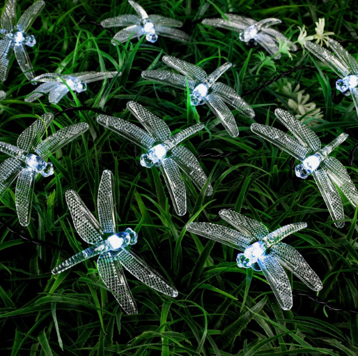 НИТЬ DECOR, IP44, 4.5 м, "Стрекоза", Н.Т. LED-30-1.2V(SOLAR), 2 режима, БЕЛЫЙ 6253364