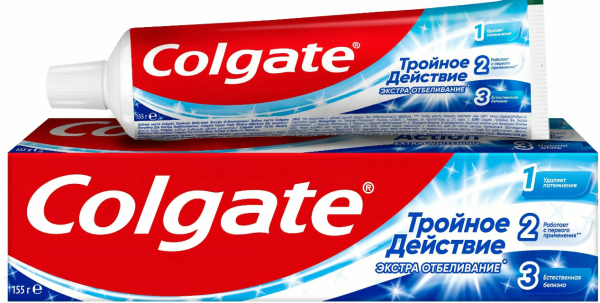 Зубная паста Colgate 100мл Тройное действие+экстра отбеливание