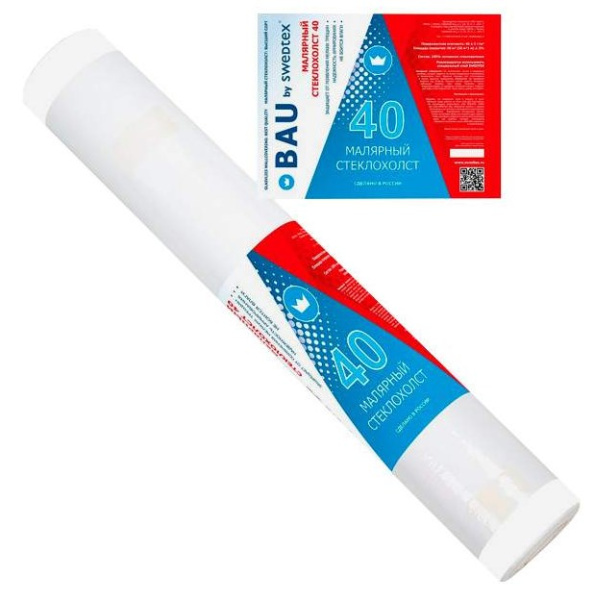 Стеклохолст малярный 50гр/м2 (1х50м) BAU bu SWEDTEX