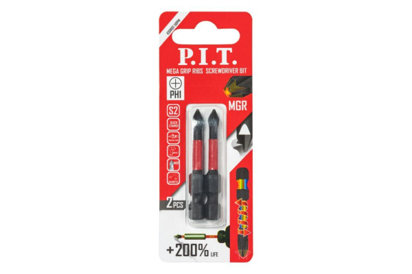 Бита PH1*50мм ударная (2шт/уп)PIT ASDR01-50PH1