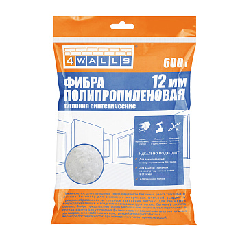 Фибра полипропиленовая 600 гр размер 12мм 4Walls/12