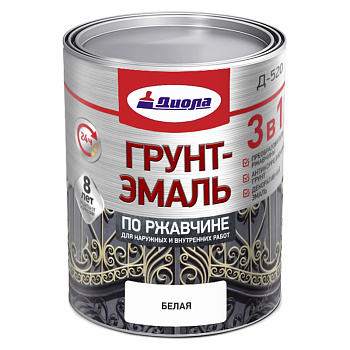 ДИОЛА Грунт-эмаль"3 в1" по ржавчине  красная 1,7кг/Ж.банка