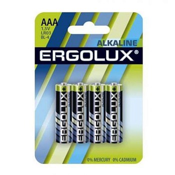 Элемент питания LR03 (AAA) 1.5V алкалиновый (упак 4шт) Ergolux