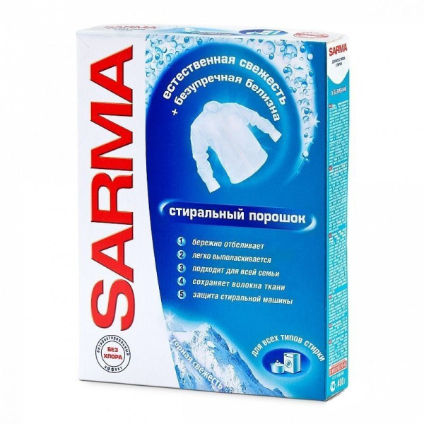 Стиральный порошок Сарма 400г Актив Горная свежесть