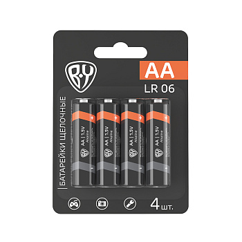 Батарейка щелочная 1.5V 4шт в блистере LR06 AA BY