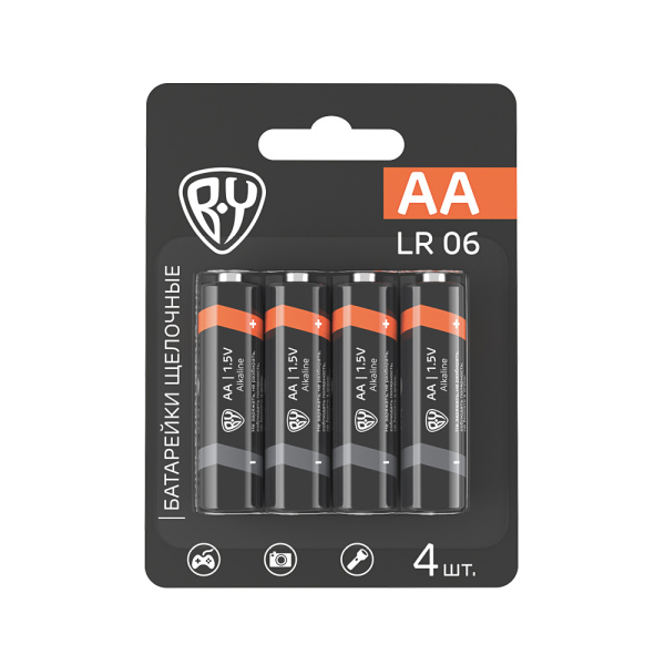 Батарейка щелочная 1.5V 4шт в блистере LR06 AA BY