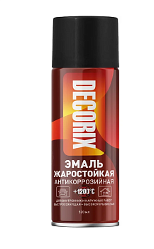 DECORIX эмаль аэрозольная жаростойкая для сверх/температур +1200 черный 520 мл 