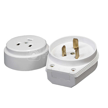 Разъем РШ-ВШ 32А 250В 2Р+РЕ откр.уст.бел.UNIVersal 1235/12