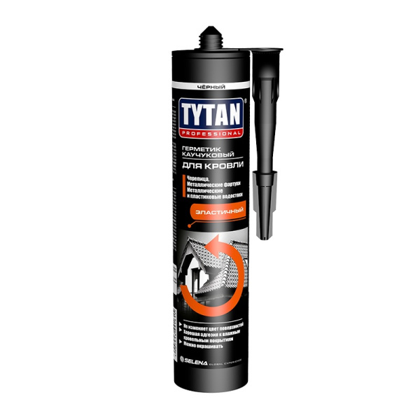 Герметик каучуковый для кровли черный 310мл Tytan Professional