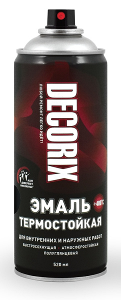DECORIX эмаль аэрозольная термостойкая+400 черный  