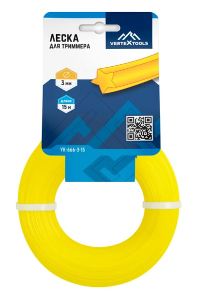 Леска 3,0мм*15м звезда YK-666-3-15 VERTEXTOOLS