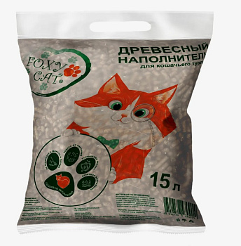 Наполнитель для кошачьих туалетов древесный Foxy Cat 15литров