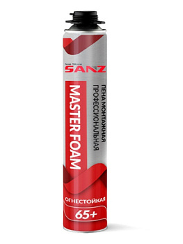 Пена монтажная профессиональная огнестойкая 850г SANZ PU FOAM