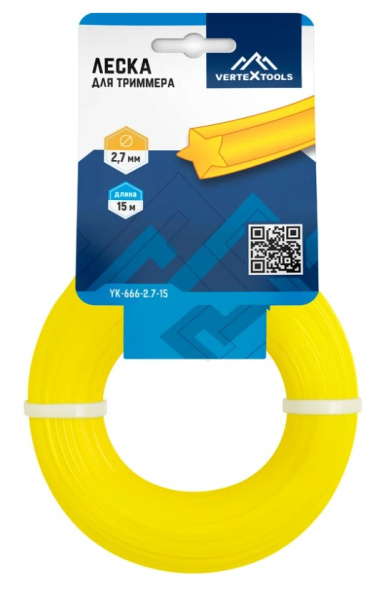 Леска 2,7мм*15м звезда YK-666-2.7-15 VERTEXTOOLS