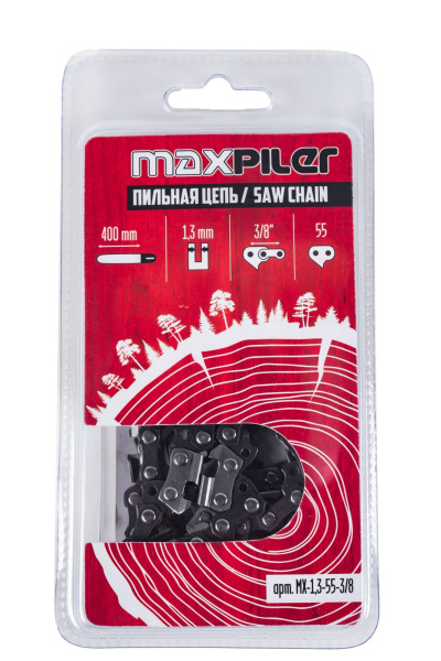 Цепь пильная 400мм/16 3/8 1,3мм 55 звена блистер MAXPILER