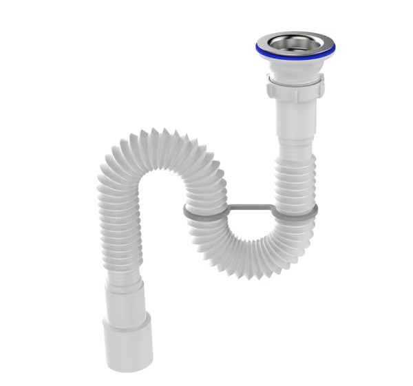Гофросифон 1 1/2"х40/50  удл.с мет.решеткой F113-55-MR