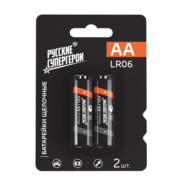 Батарейка щелочная 1.5V 2шт в блистере LR06 AA BY