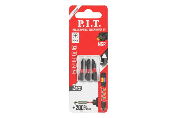 Бита PH2*25мм ударная (3шт/уп) PIT