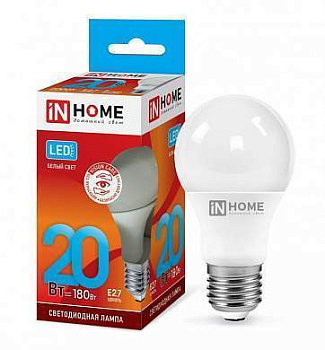 Лампа св/д VC ЛОН А60 Е27 20W 4000К 0303 без пульсации ASD/InHOME