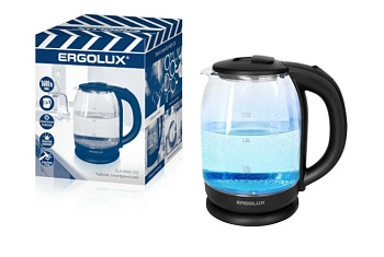 Чайник электр.ERGOLUX ELX-KG05-C02 диск 1,8л 1600W стекло/пластик черный 5764