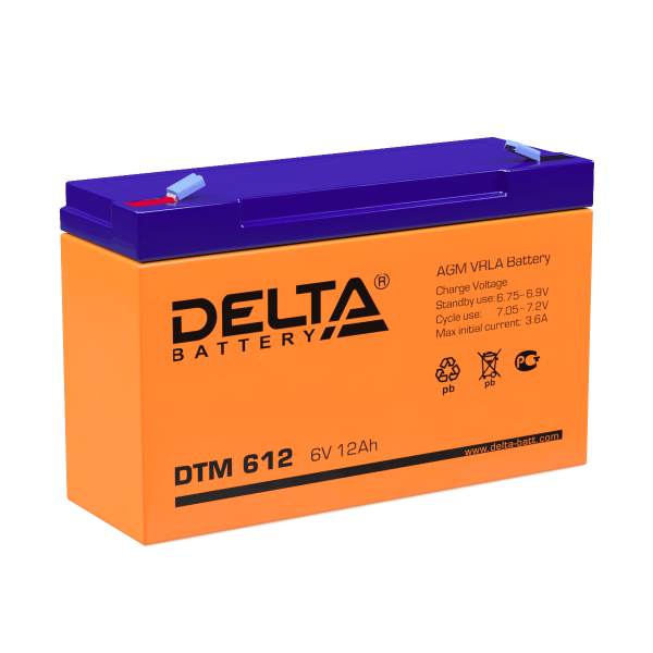 Аккумулятор UPS 6B 12А.ч Delta DTM 612