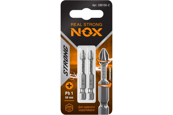 Бита РН1*50 (2шт) Nox Strong торсионная
