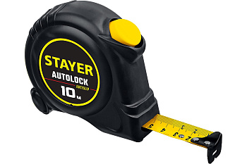 Рулетка STAYER AutoLock 10м/25мм рулетка с автостопом