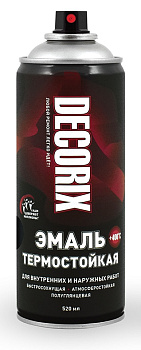 DECORIX эмаль аэрозольная термостойкая+400 черный  