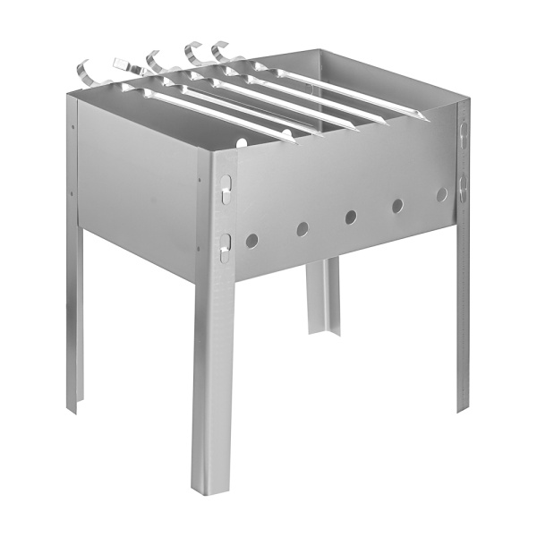 Мангал Эконом сталь 0,4мм 35*25*35см с шампурами GRILLBOOM