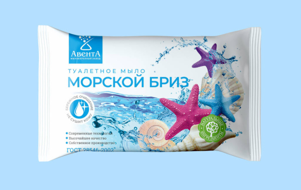 Мыло туалетное Авента Морской бриз №5 90гр.