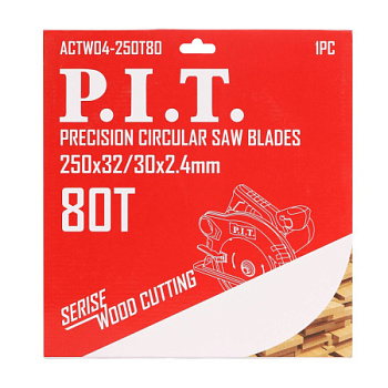 Диск пильный 250*32/30*2,4мм 80Т чистый рез PIT