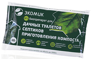 ЭКОМИК биопрепарат для дачных туалетов 80г/60