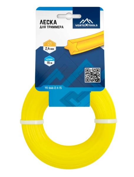 Леска 2,4мм*15м звезда YK-666-2.4-15 VERTEXTOOLS