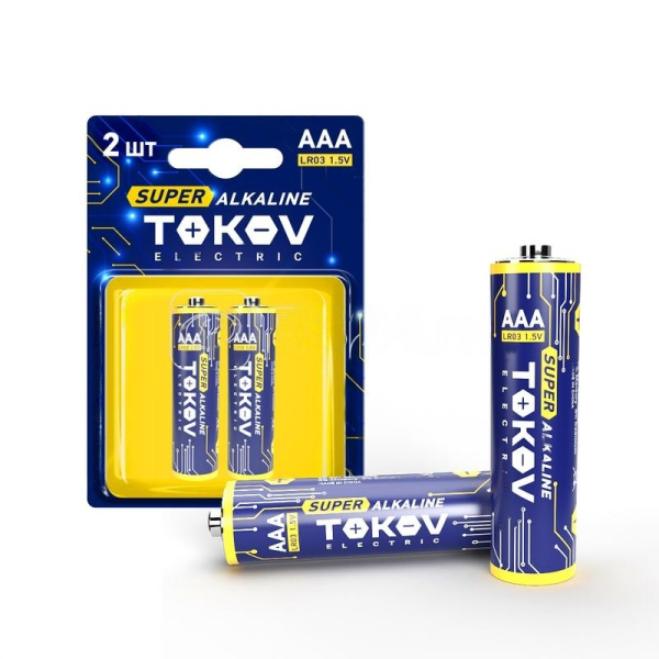 Элемент питания алкалиновый LR3/AАA TOKOV ELECTRIC TKE-ALS-LR3/B2 (блистер 2 шт)