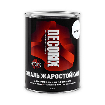 DECORIX эмаль жаростойкая +700, серебристый, банка 0,8 кг
