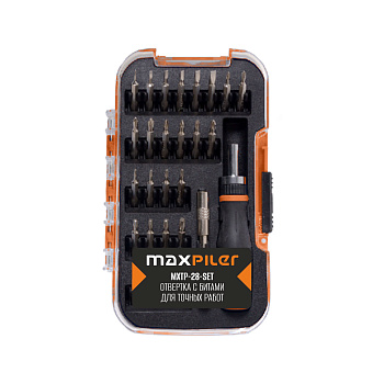 Набор бит для точных работ с рукояткой MAXPILER  MXTP-28SET 